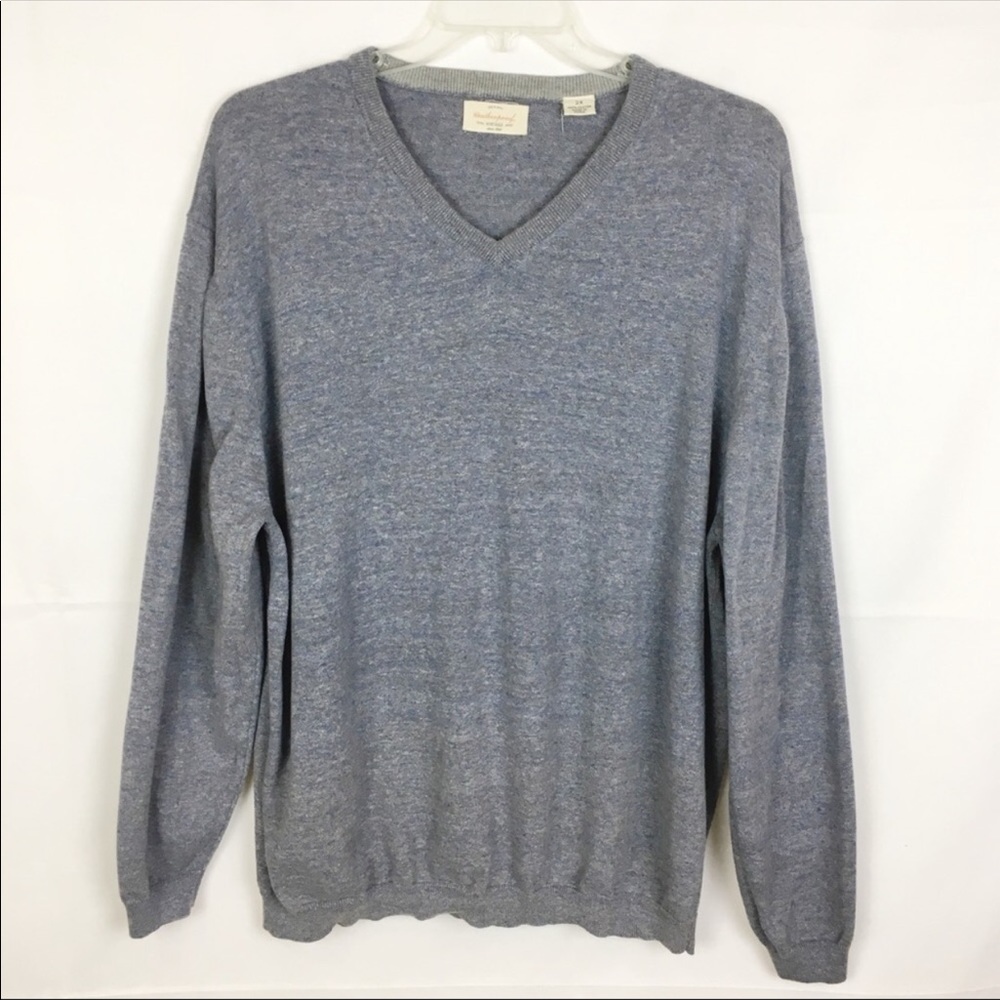 WEATHERPROOF VINTAGE Blueish Gray VNeck Sweater-2X